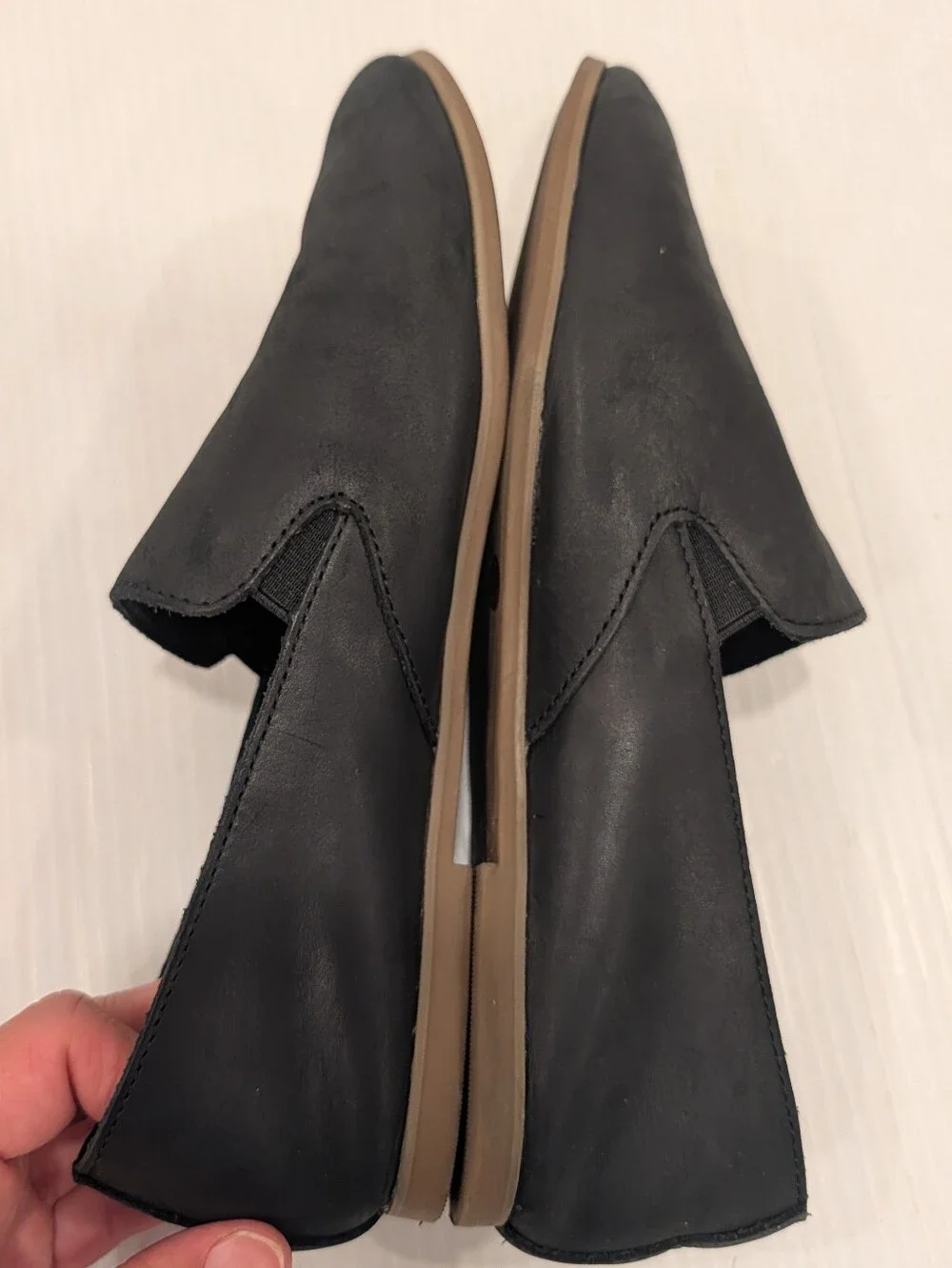LUCKY BRAND Charsa2 Black Leather Slip-On Flats Loafers Size 7.5